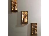 Brown 3 Pcs Set Set Led Wooden Light Table Home Gift Hallway Night Lamp Set Wall Ornament Natural Tree Cat Bird Decoration