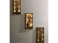 main image for ad Brown 3 Pcs Set Set Led Wooden Light Table Home Gift Hallway Night Lamp Set Wall Ornament Natural Tree Cat Bird Decoration