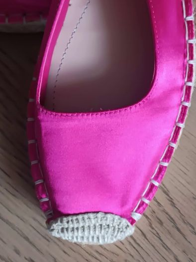 Zara Fusia Pink Satin Espadrille Flats