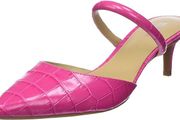 MICHAEL KORS Ladies Jessa Mule Kitten Heeled Leather Heels ,Cerise, 40 EU, 7.5 UK