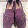 womens Clarks Un Cosmo Go burgundy suede court shoes heels formal buckle Size UK 5 D EU 38 BRAND NEW Image 3