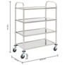 4 Tier Kitchen Trolley 107x55x125 cm Stainless Steel Image 2