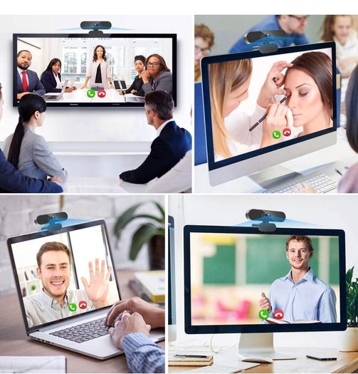 1080P HD Streaming Webcam with microphone for PC,MAC, Laptop, Plug and Play Web Camera for Youtube,Video Calling, Studying, Conference, Gaming with Rotatable Clip (Black)