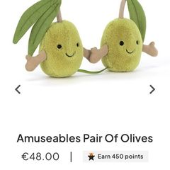 New JELLYCAT Amuseables Pair Of Olives