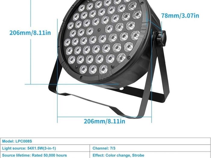 Stage Lights Strobe Lights LED Par Lights 54  1.5w RGB 3 in 1 DMX512 Lightweight Disco Light DJ Light for Party Wedding Club Bars Show (FREE POSTAGE)
