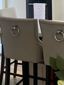 Grey Velvet Bar Stools