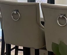 Grey Velvet Bar Stools