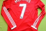 Mint 2015/16 Manchester United #7 Memphis Adidas Home Long Sleeve Jersey Size M Adults