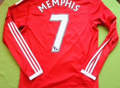 Mint 2015/16 Manchester United #7 Memphis Adidas Home Long Sleeve Jersey Size M Adults