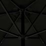 Outdoor Parasol with LED Lights and Steel Pole 300 cm Black Image 3