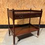 vintage two-tier mahogany serving trolley or tea cart Image 3