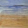 Vintage Oil Painting Sandymount Strand Signed Irish Artist Image 2