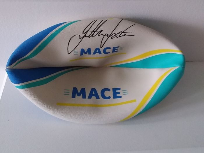Johnny Sexton Signed Rugby Ball , Former Ireland and Leinster , Rugby Union Player and Coach , with Some Programmes and Books