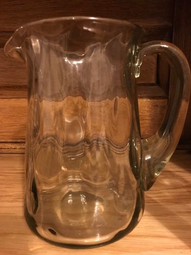 Smoky Glass jug + 4 assorted glasses
