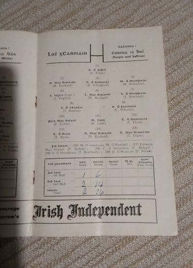 Memorabilia Gaa All Ireland  Hurling  Programme