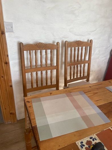 4 Solid Oak vintage dining chairs