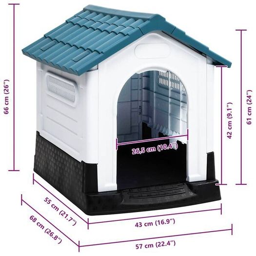 Dog House Blue 57x68x66 cm Polypropylene
