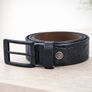 Premium Embossed Genuine Leather Belt Stylish Vintage Designer Belt Durable Formal & Casual Waist Belt Image 4