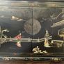 Beautiful Chinese Style Black Lacquer Cabinet , Hand-Painted Decoration Image 3