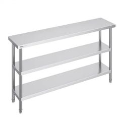 Stainless Steel Food Prep Table Commercial Kitchen Work Table 35.6x152.4 cm