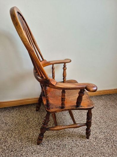 Authentic 19th-Century English High-Back Windsor Armchair
