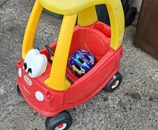 ride on car and helmet