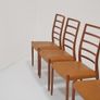 Mid Century Set of 8 x Teak and Tan Leather Dining Chairs Model 82 by Niels Otto Moller, 1960s Image 6