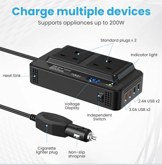 200W Car Voltage Converter Inverter