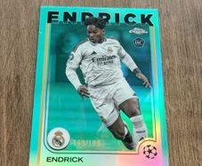ENDRICK 2024-25 Topps Chrome UEFA CC Aqua Lava 169/199 RC Rookie