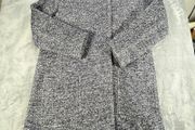 Toast Wool Cotton Coat Size 16 Blue Grey Marl Long Jacket Utility Pockets -Snaps
