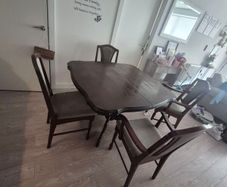 Solid Oak Dining Table + 6 Chairs