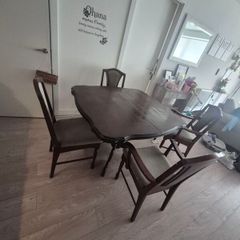 Solid Oak Dining Table + 6 Chairs