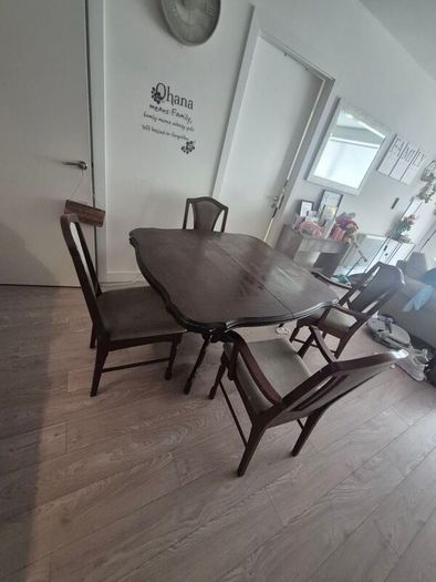Solid Oak Dining Table + 6 Chairs