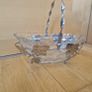 Vintage Glass Basket Dish with Ivy Holder Image 2