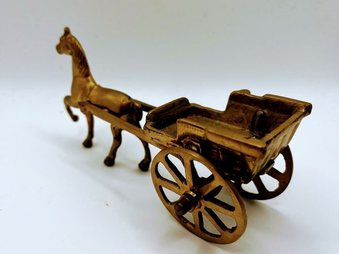 Brass horse and cart