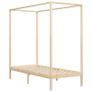 Canopy Bed Frame Solid Pine Wood 90x200 cm Image 2