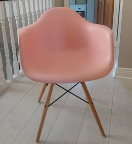 pink bucket chair