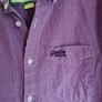 mens SUPERDRY shirt long sleeve 100% cotton purple Size medium Image 5