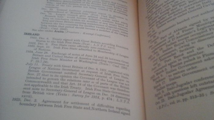 Survey of International Affairs 1925 supplement,Chronology of Events and Treaties 1st Jan 1920 -31st Dec 1925.