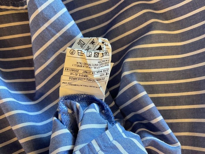 Gorgeous Girls Benetton summer dress nautical blue and white stripe 7 8 9