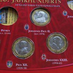 5 X Vatican Pope coins in album set | Bi-Metallic 1/2 ounce | 20th Century Popes