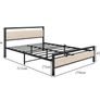 King Size Bed Frame with Wood Headboard,Metal Image 2