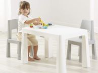 main image for ad Kids White and Grey Height Adjustable Table and 2 Chairs, 49-54cm H x 50cm W x 78cm D