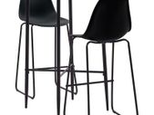 3 Piece Bar Set Plastic Black