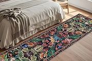 Runner Rug for Hallway ,Dark Blue Bird Washable Carpet for Kitchen with Non Slip Backing,Soft Low Pile Long Entryway Rug,Boho Animal Bedroom Floor Mat for Entrance Living Room Laundry