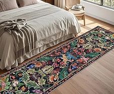Runner Rug for Hallway ,Dark Blue Bird Washable Carpet for Kitchen with Non Slip Backing,Soft Low Pile Long Entryway Rug,Boho Animal Bedroom Floor Mat for Entrance Living Room Laundry