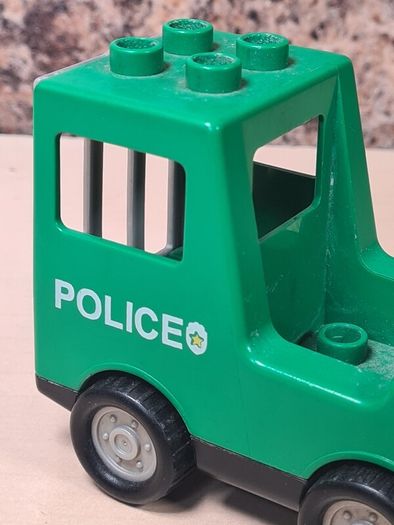 Vintage Lego Duplo Police Van Car Green Paddywagon
