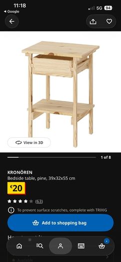 Brand New IKEA bedside locker