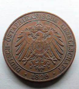 German empire colonial East Africa 1 Pesa 1890 RARE