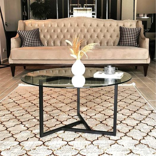 Trio coffee table w clear tempered glass